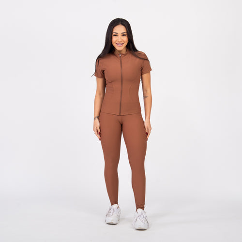 Legging Easy Rib - Avelã