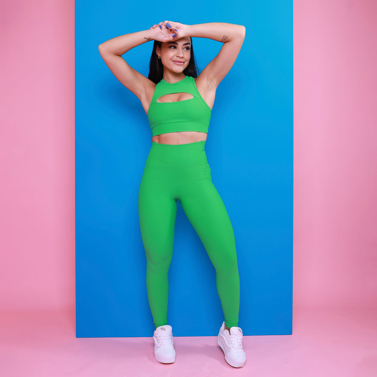 Legging Fit Bolso Cós - Verde Hortelã