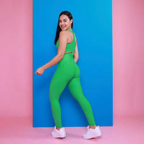 Legging Fit Bolso Cós - Verde Hortelã
