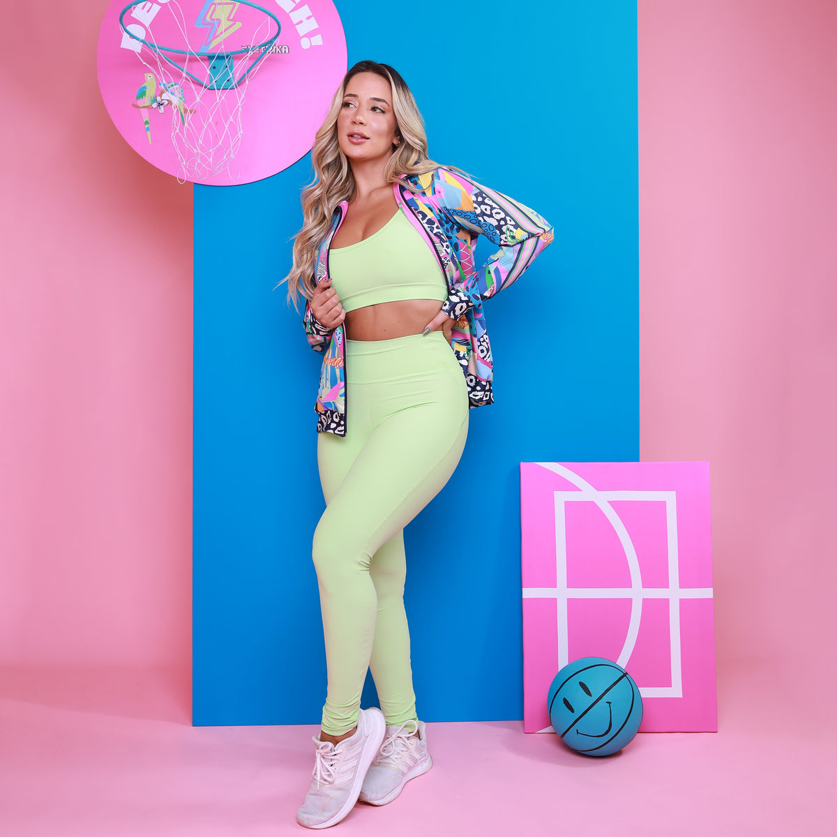 Legging Fit Bolso Cós - Verde Kiwi