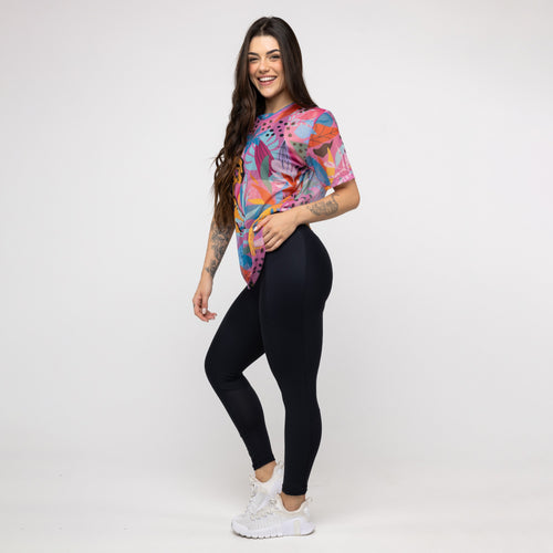 Legging Alongado com Bolso e Cós de Elástico - Preto