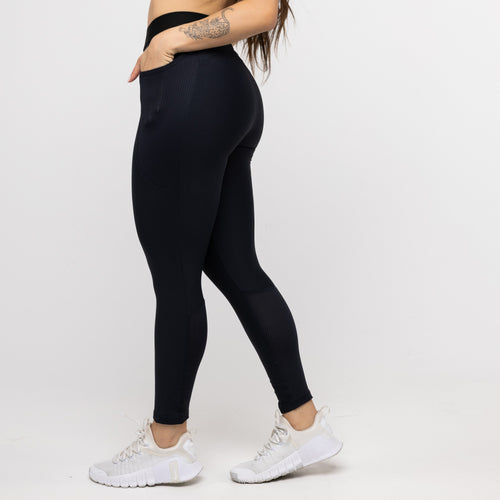Legging Alongado com Bolso e Cós de Elástico - Preto