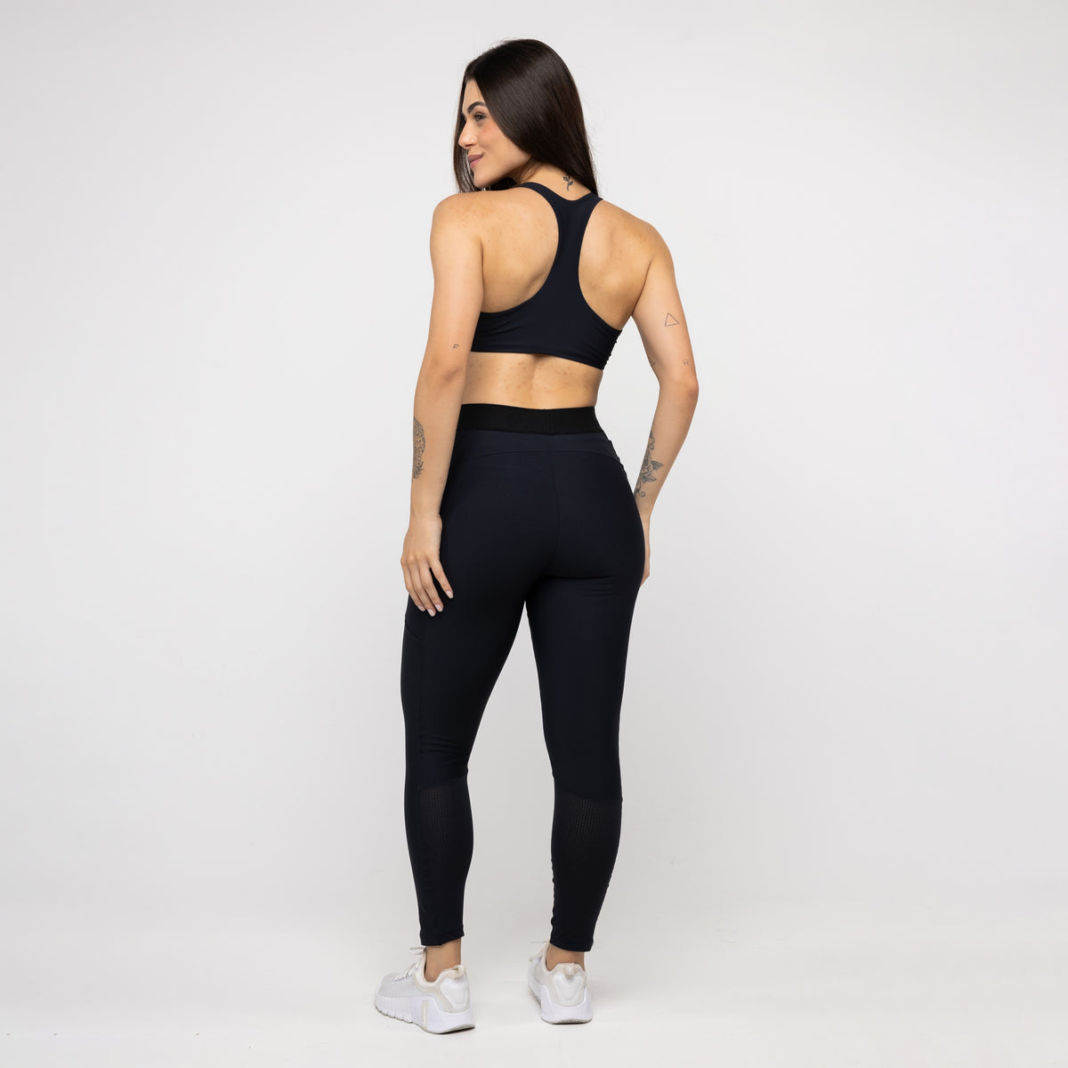 Legging Alongado com Bolso e Cós de Elástico - Preto