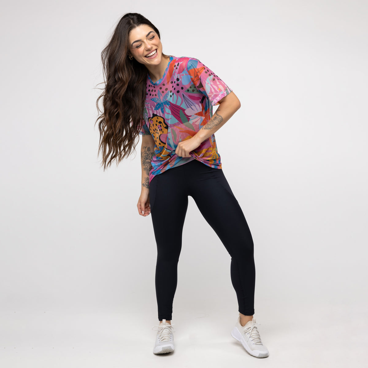 Legging Alongado com Bolso e Cós de Elástico - Preto