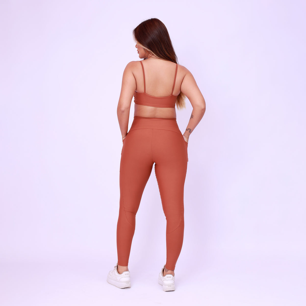 Legging Cós Infinito Com Bolso - Chocolate