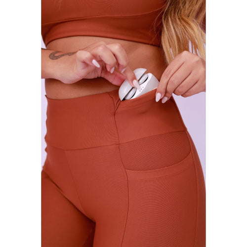 Legging Bolsos Running - Chocolate