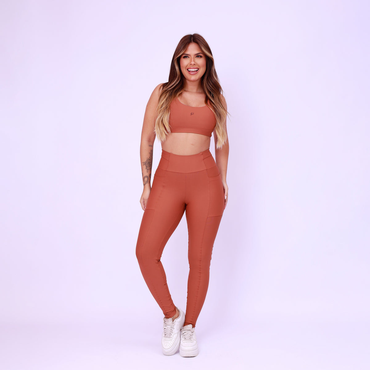 Legging Bolsos Running - Chocolate