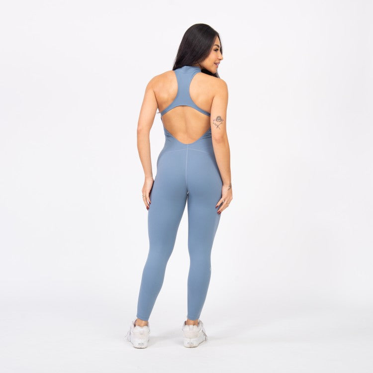 Macacão Racer Zip - Azul Acinzentado
