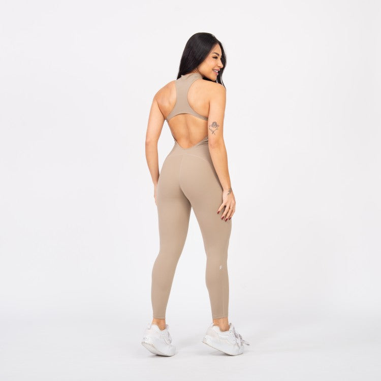 Macacão Racer Zip - Caqui