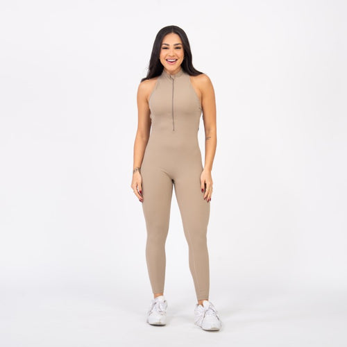 Macacão Racer Zip - Caqui