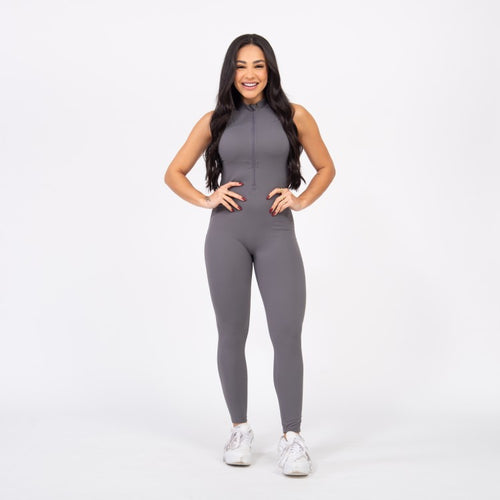 Macacão Racer Zip - Cinza