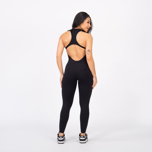 Macacão Racer Zip - Preto