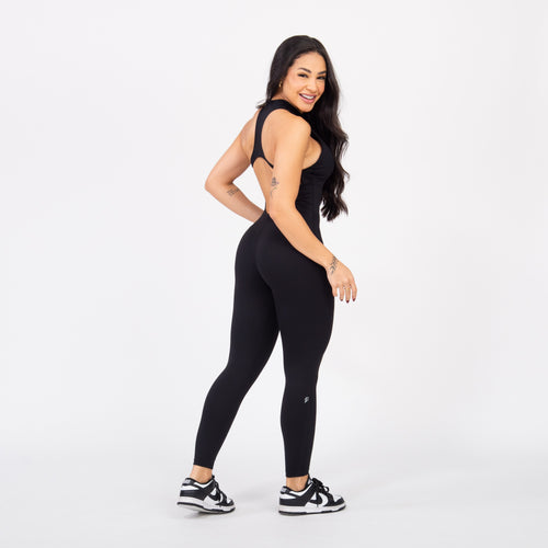 Macacão Racer Zip - Preto