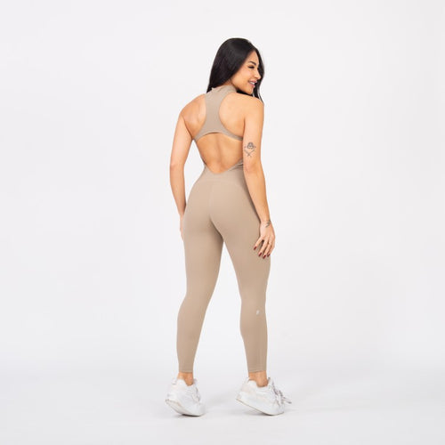 Macacão Racer Zip - Caqui