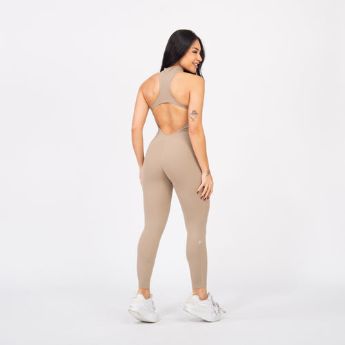 Macacão Racer Zip - Caqui