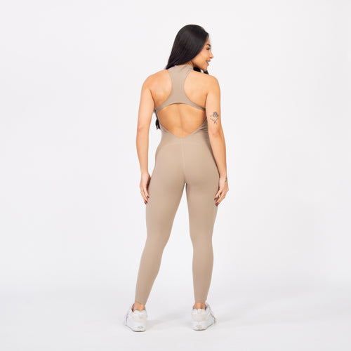 Macacão Racer Zip - Caqui