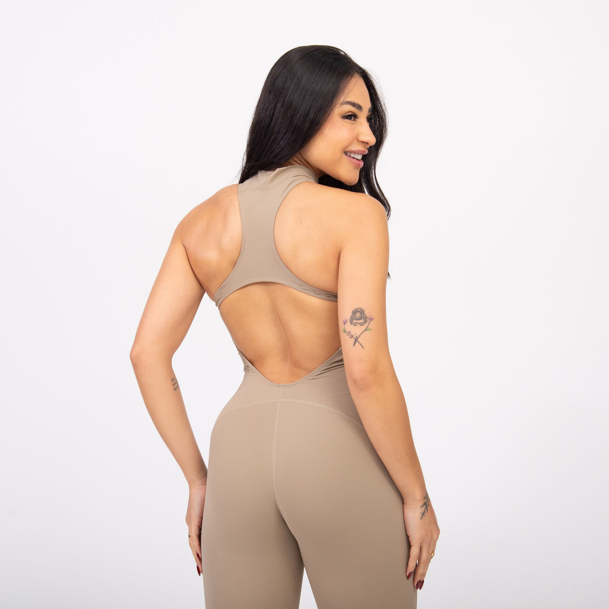Macacão Racer Zip - Caqui
