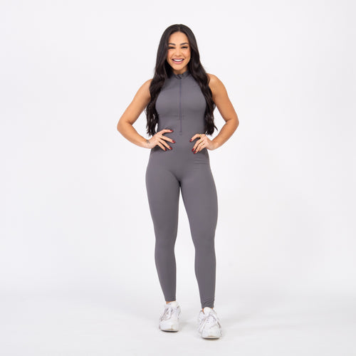 Macacão Racer Zip - Cinza
