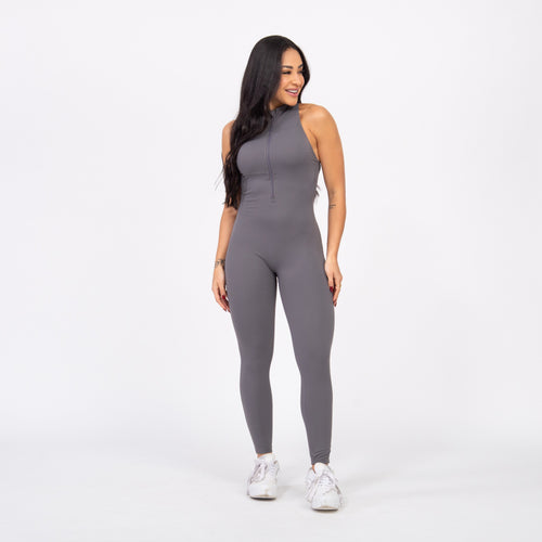 Macacão Racer Zip - Cinza
