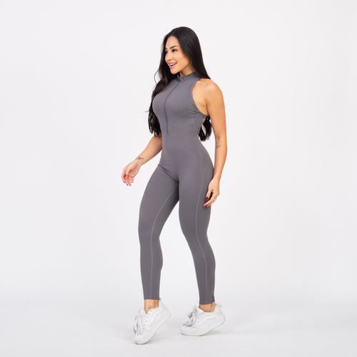 Macacão Racer Zip - Cinza