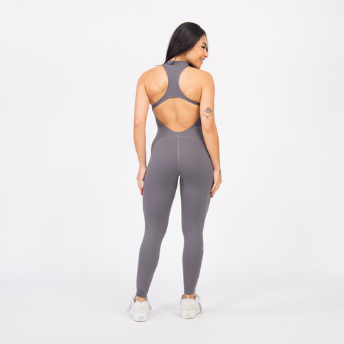 Macacão Racer Zip - Cinza
