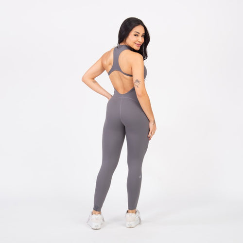 Macacão Racer Zip - Cinza