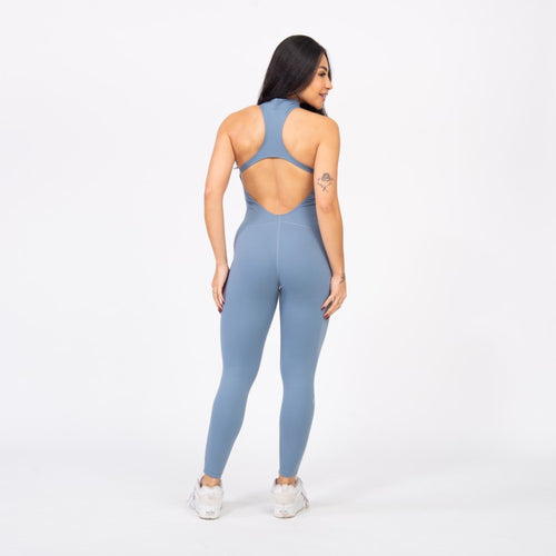Macacão Racer Zip - Azul Acinzentado