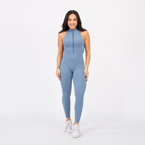 Macacão Racer Zip - Azul Acinzentado