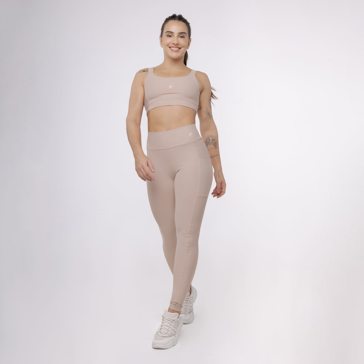 Legging Básica com Bolso - Café com Leite