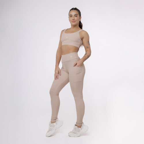 Legging Básica com Bolso - Café com Leite