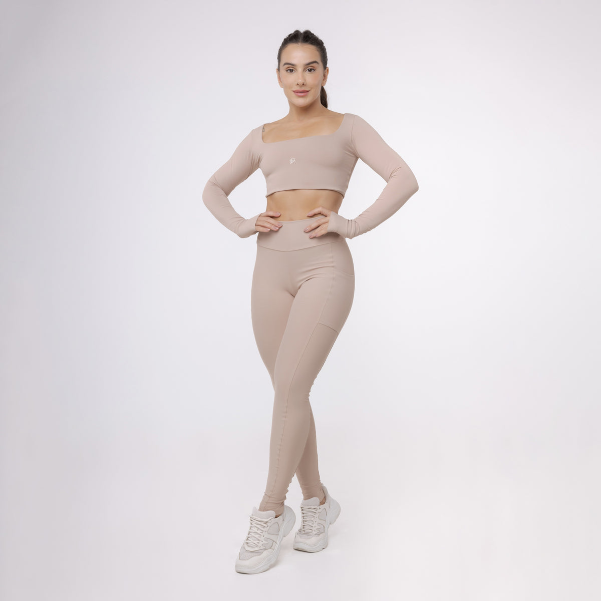 Legging Básica com Bolso - Café com Leite