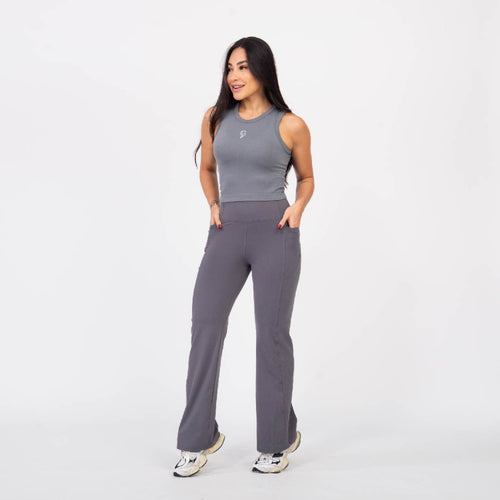 Regata Cropped Flex - Cinza Névoa