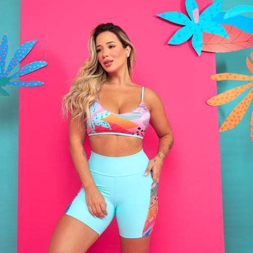 Short Alongado com Bolso Tule - Onça Pop