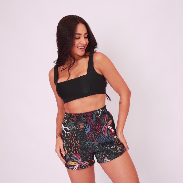Short High Tech Estampado Recorte Lateral - Inverno Tropical