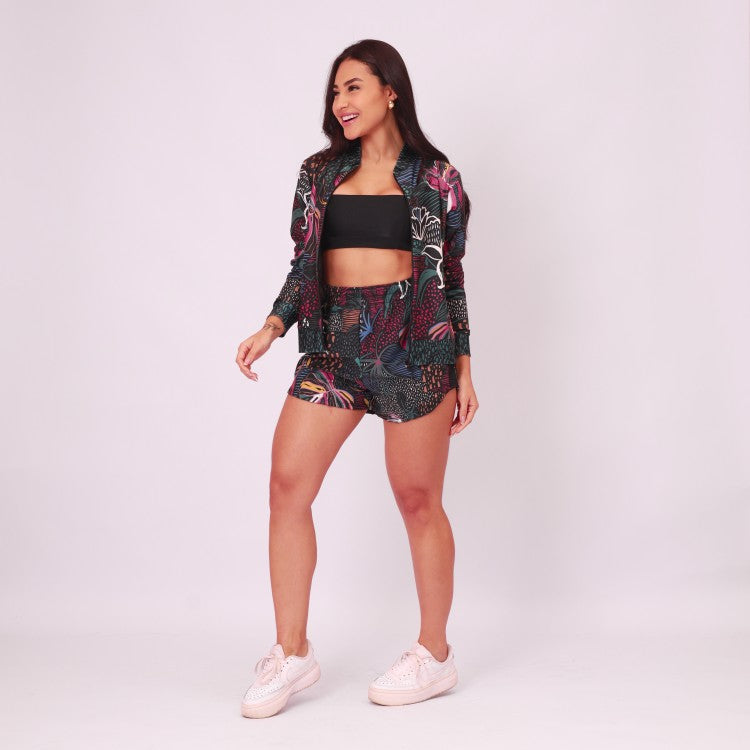Short High Tech Estampado Recorte Lateral - Inverno Tropical