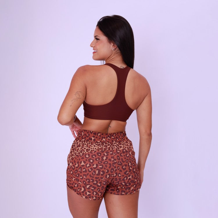 Short Duplo High Tech Estampado - Onça Chocolate & Café