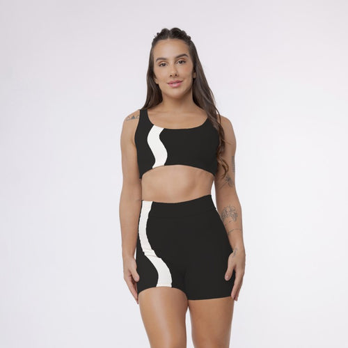 Short Wave Bicolor - Preto & Off White