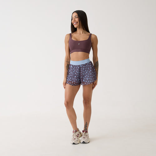 Short Duplo de Tule Estampado Bolso - Polka Dot