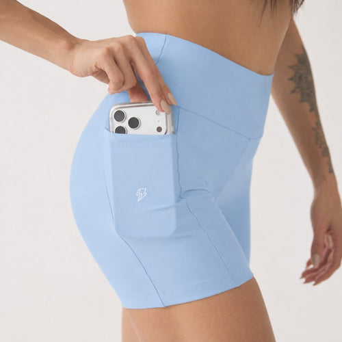 Short Bolso Unilateral - Azul Névoa