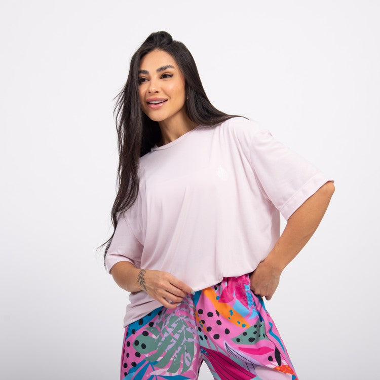 T-shirt Oversized Sport Have Fun - Ballet & Off White