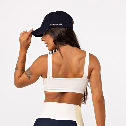 Top Camiseta Decote Quadrado - Off White