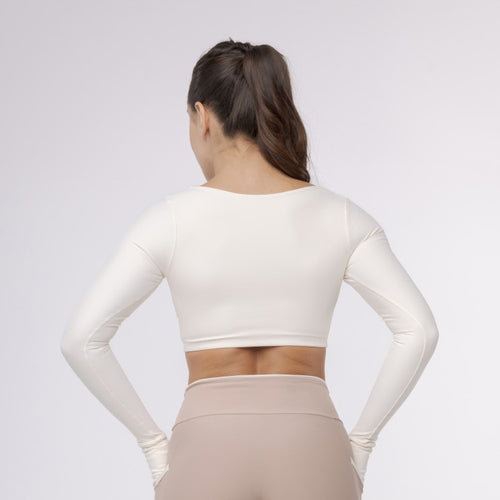 Top Cropped Manga Longa Sleek - Off White