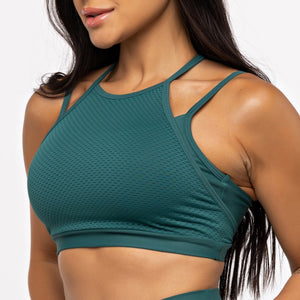 Top Mesh Cruzado Costas - Esmeralda