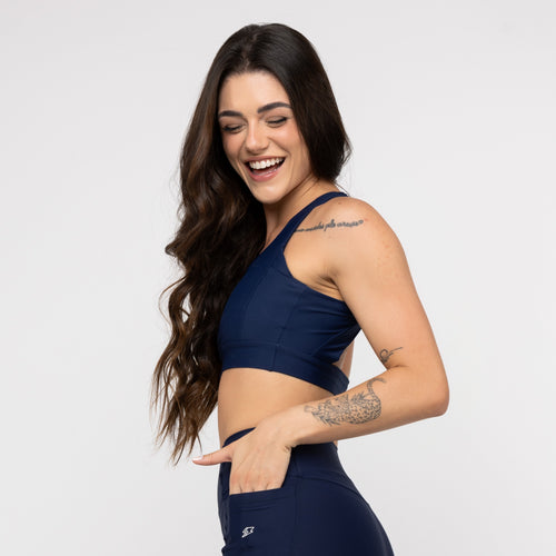 Top Cruzado Flow - Azul Marinho