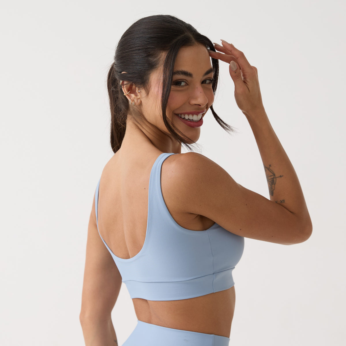 Top Camiseta Básico - Azul Névoa