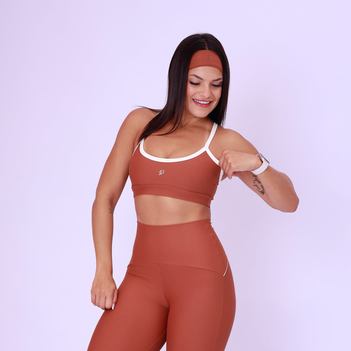Top Alcinha Nadador Bicolor - Chocolate &amp; Off White