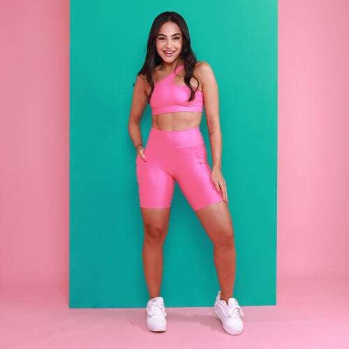 Top Minimal Ombro Só - Rosa Flamingo