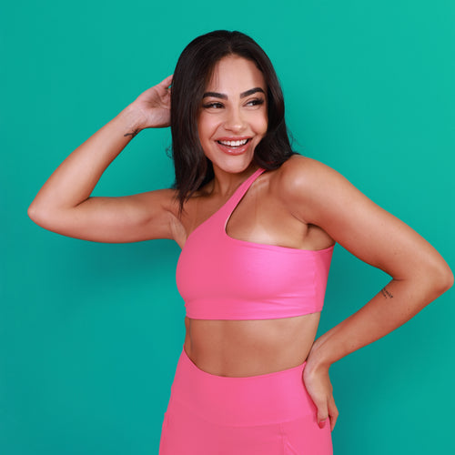 Top Minimal Ombro Só - Rosa Flamingo