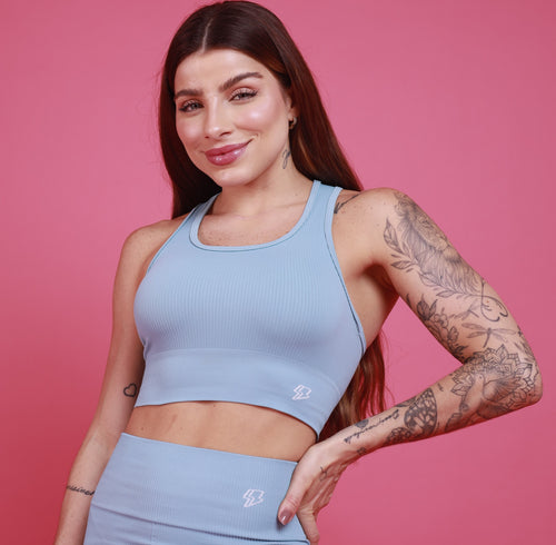 Top Nadador Seamless - Azul Calma