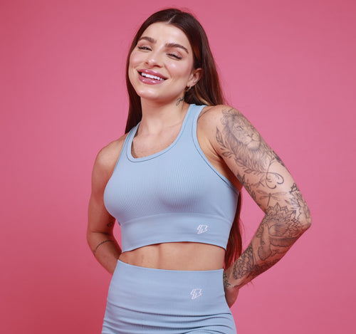 Top Nadador Seamless - Azul Calma